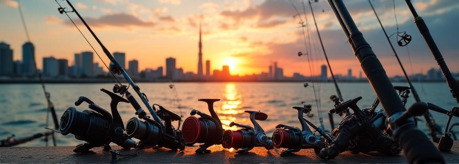 釣り道具と東京湾